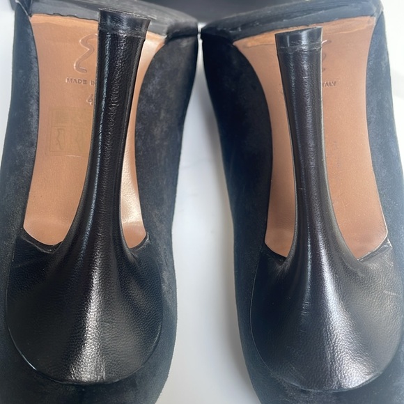EUC Ernesto Esposito Blk Velvet/Leather Retro Inspired Pumps size 40/US 9 - 9.5 - Picture 4 of 8